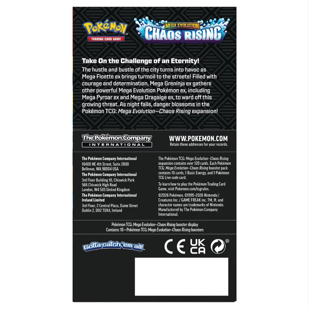 Pokémon TCG Mega Evolution Chaos Rising Half Booster Box 18 Packs English